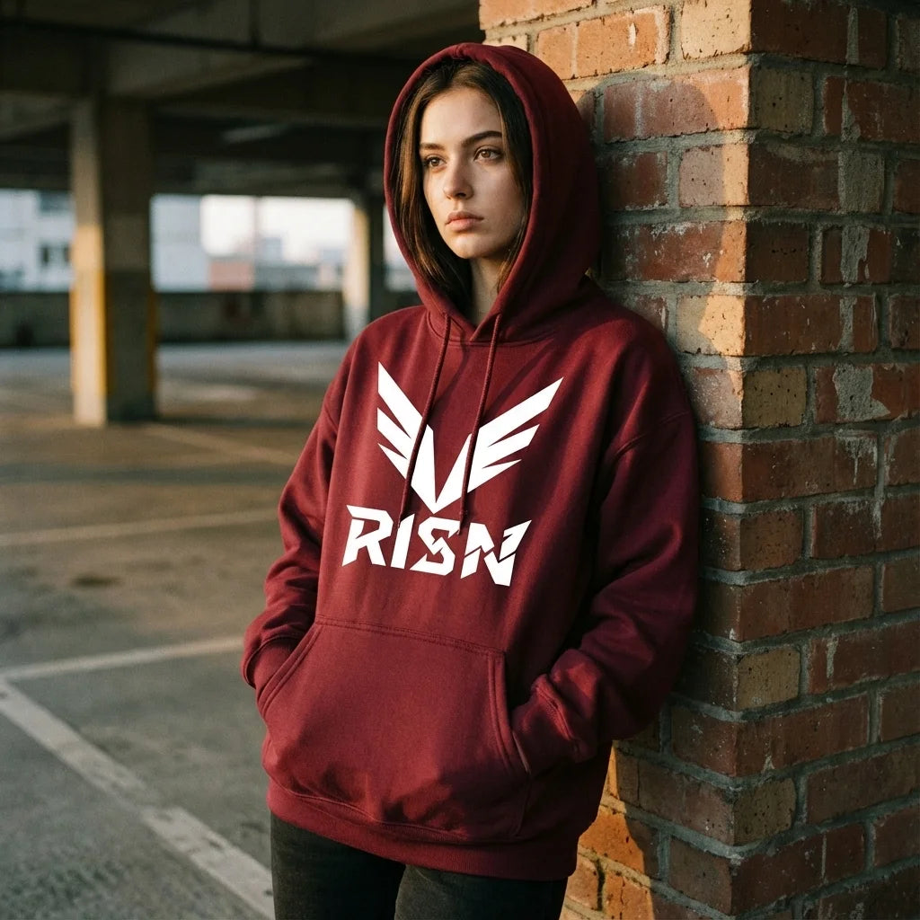 Sudadera RISN Logo Burdeos