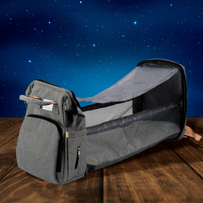 Mochila cuna extensible 3 en 1 · Organizador, cambiador y cuna portátil