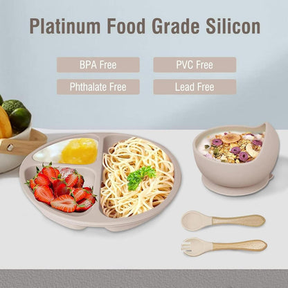 Juego de cubiertos de silicona para bebé (6 piezas) · Set completo BLW y autoalimentación